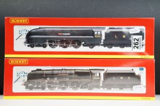 Two boxed Hornby OO gauge locomotives to include R2270 LMS 4-6-2 Coronation Class City of