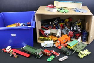 Quantity of Mid 20th C play worn diecast models, mainly Dinky examples, features commercial, road