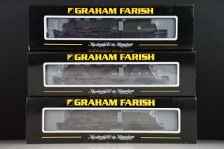 Three cased Graham Farish by Bachmann N gauge locomotives to include 372-576 Royal Scot locomotive