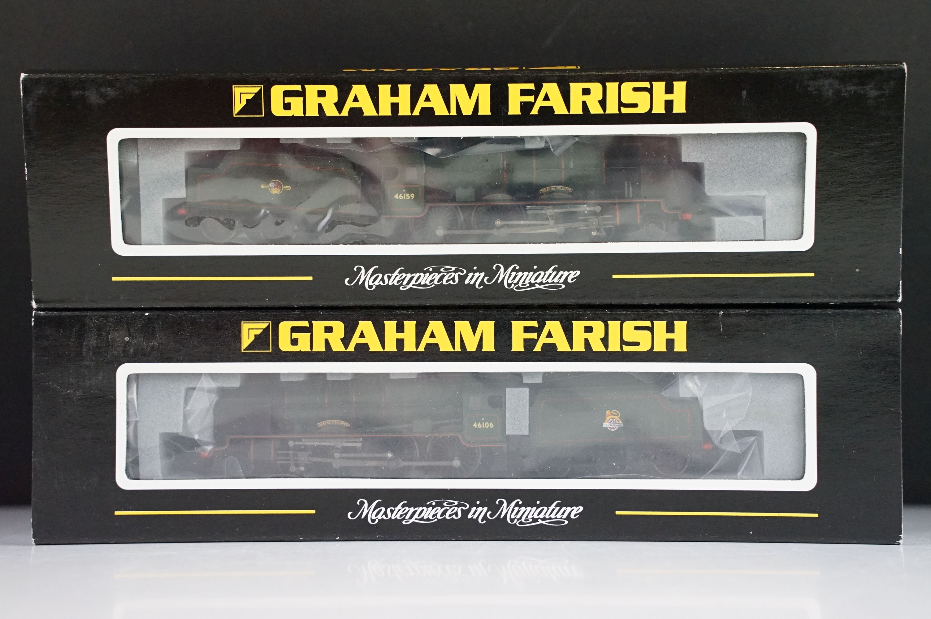 Two cased Graham Farish by Bachmann N gauge locomotives to include 372-575 Royal Scot 46159 The