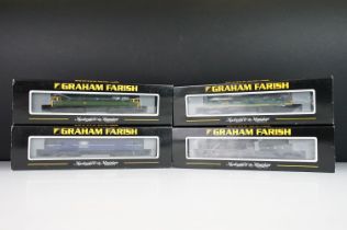 Four cased Graham Farish by Bachmann N gauge locomotives to include 371-351 Class 60 Diesel 60078