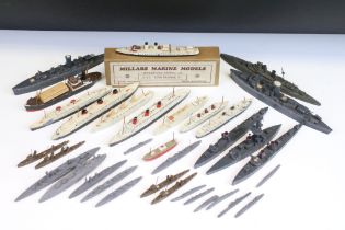 Boxed Millars Marine Models T.S.S. King George V ship, together with 13 x Dinky diecast model