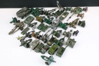 Around 40 military diecast models to include examples from Dinky, Corgi, Britains, Lonestar,