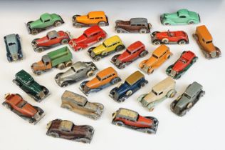 24 Pre War Tootsietoy diecast models to include City Fuel Company truck in orange and green, 13 x