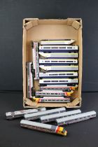 Group of Hornby DMU sets and Railcars to include 7 x Eurostar items (some missing parts),