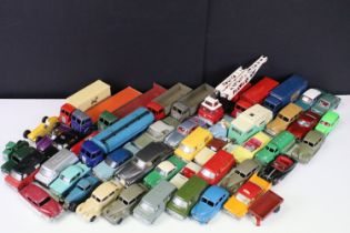 46 Mid 20th C play worn Dinky diecast models to include commercial and road examples featuring
