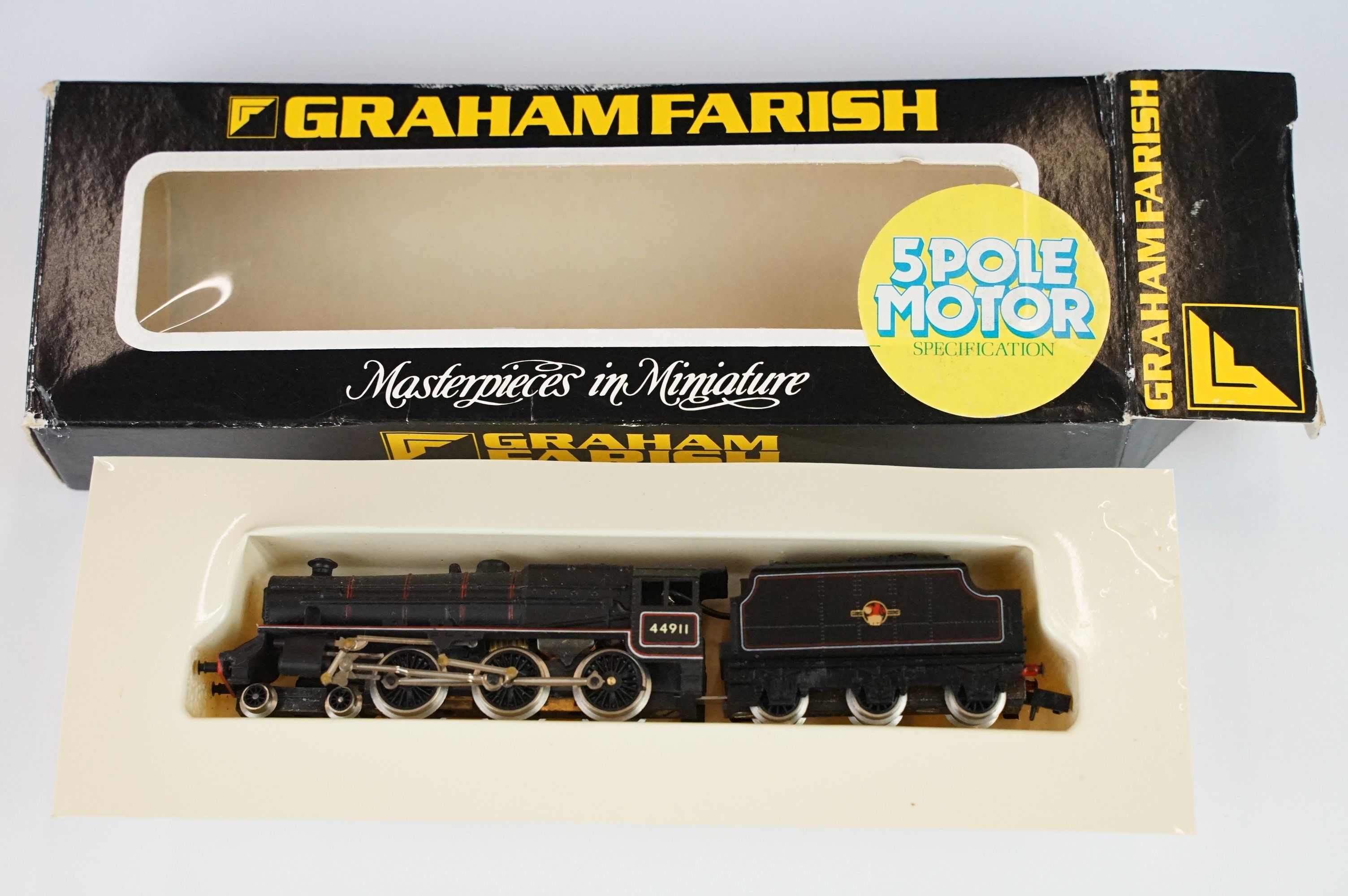 Five cased Graham Farish by Bachmann N gauge locomotives to include 371-905 57XX Pannier Tank 7713 - Bild 2 aus 11