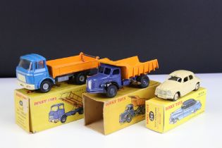 Three boxed French Dinky diecast models to include 585 Camion GAK Berliet, 24V Buick Roadmaster (