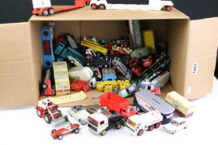 Collection of Mid 20th C onwards play worn diecast models to include commercial and road examples