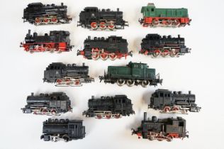 13 Fleischmann & Marklin HO gauge locomotives, mainly 0-6-0 engines, featuring DB line