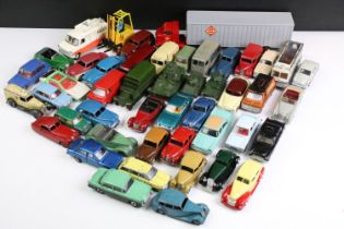 47 Mid 20th C play worn Dinky & Corgi diecast models to include Dinky Hillman Minx, Dinky 30V NCB