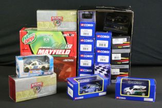 20 Boxed / cased Racing vehicles diecast models to include 9 x Corgi (TY97015, TY97302, TY97034,