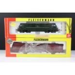 Two boxed Fleischmann HO gauge locomotives to include 4172 and 4246 Greyhound D821