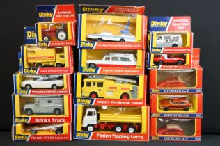 14 Boxed Dinky diecast models to include 2 x 500 Citroen 2CV, 123 Princess 2200HL Saloon, 263