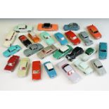 25 French Mid 20th C Dinky diecast models in various play worn condition to include 500 Citroen 2CV,
