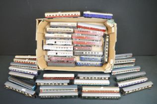 Around 40 HO / OO gauge items of rolling stock, all various coaches featuring Lima, Graham Farish,