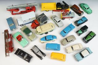 25 Mid 20th C Dinky diecast models to include 2 x 156 Rover 75 (One in blue and cream and one in