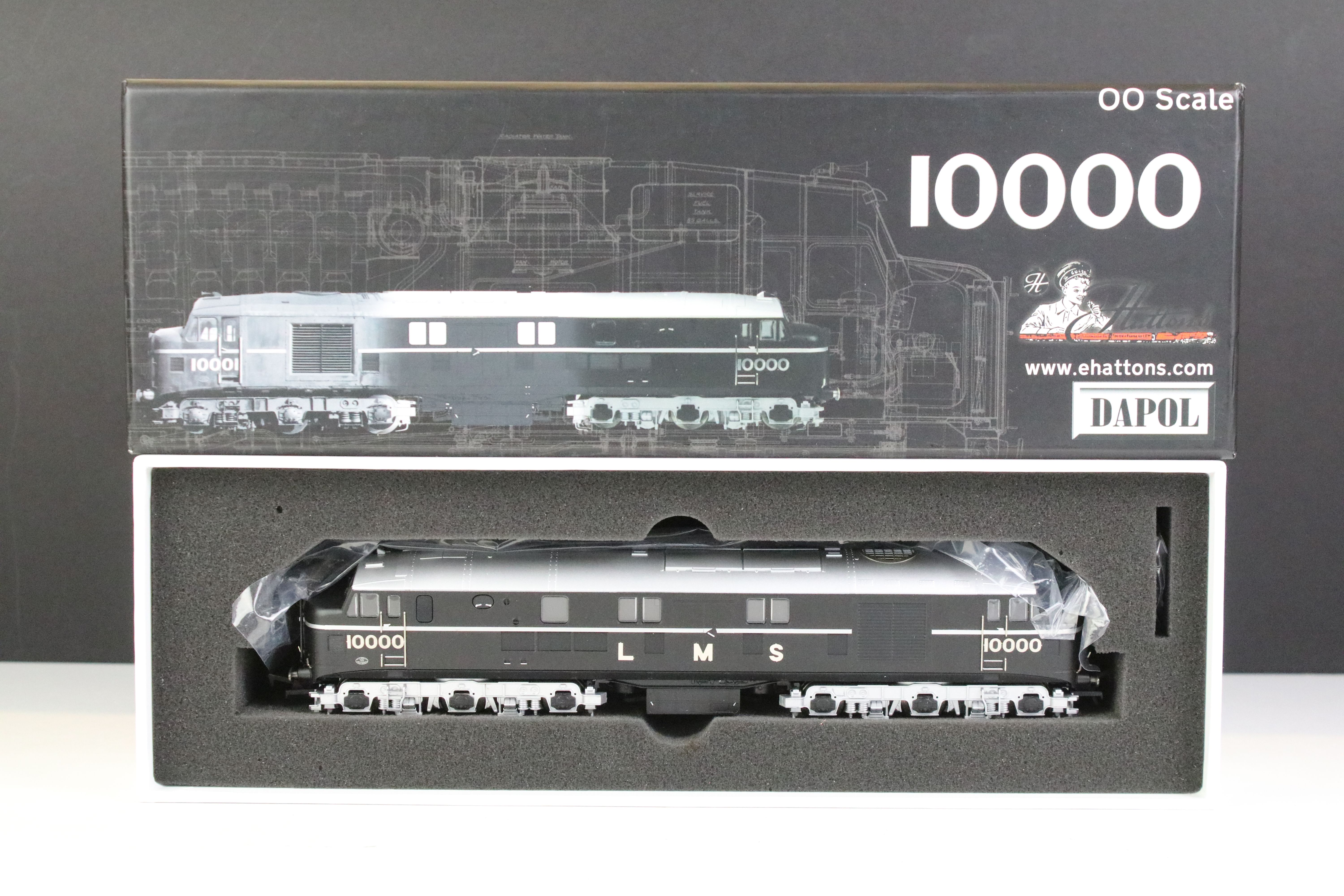 Boxed Dapol OO gauge 10000AP LMS black locomotive with chrome fittings December 1947 - March 1951