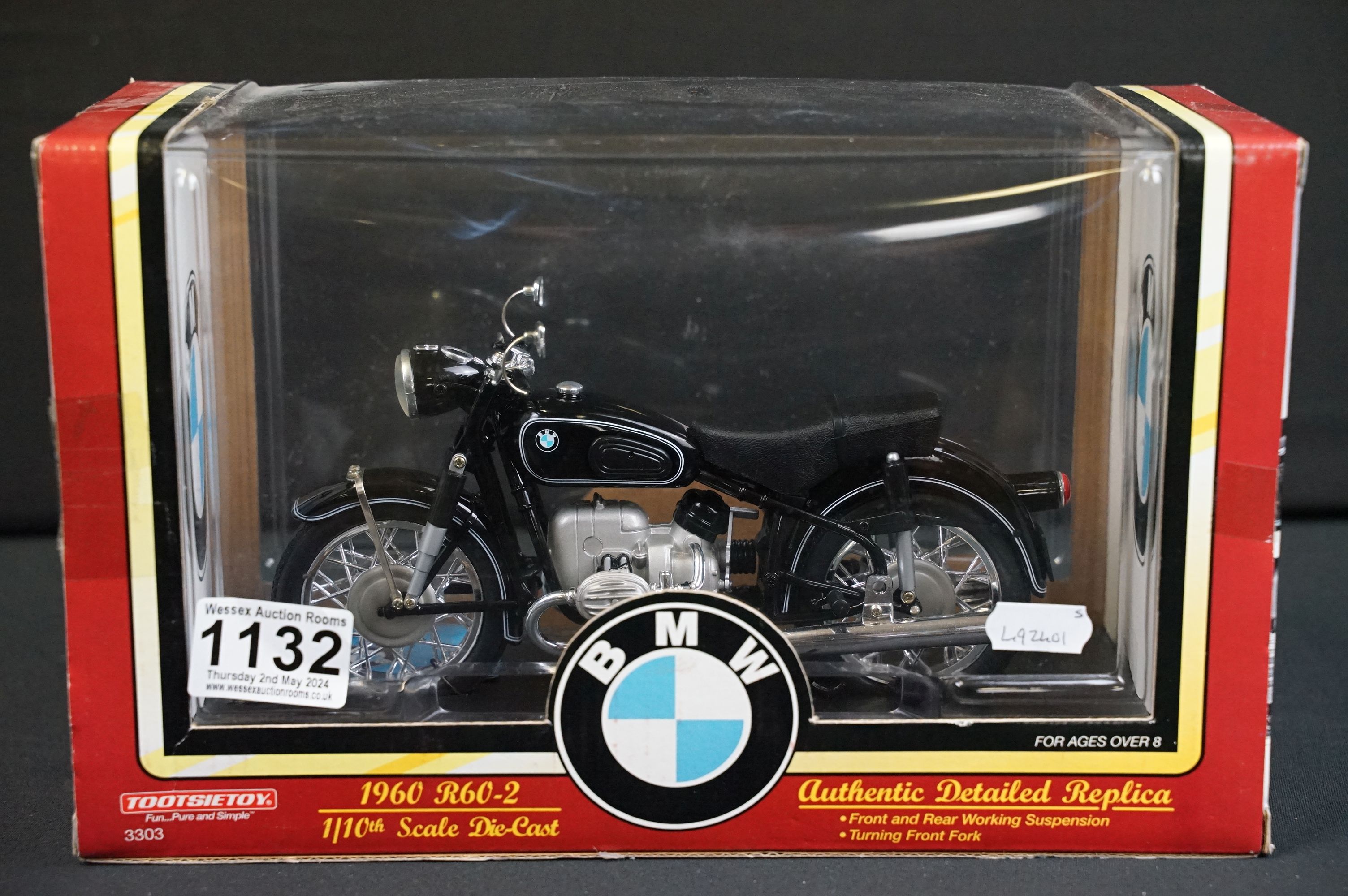Five boxed Motorcycle diecast models to include 1 x Tootsietoy 1/10 Hard Body BMW 1960-2 with - Bild 7 aus 10