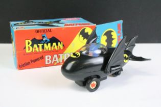 Boxed Batman Batplane friction powered plastic model, made in Hong Kong, vg with gd box and one