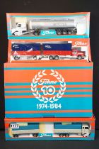 Four boxed Tekno haulage diecast models to include Scania LS110 451-452 Tekno Transport, Scania