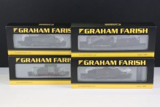 Four cased Graham Farish by Bachmann N gauge locomotives to include 372-326 Standard Class 3MT 82005