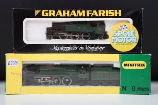 Two boxed N gauge locomotives to include Graham Farish No 1604 Prairie Tank GWR and Minitrix 2037