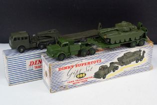 Two boxed Dinky Supertoys military diecast models to include 890 Tracteur Berliet avec semi-remorque