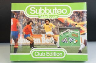 Subbuteo - Boxed Club Edition set with red & blue teams, missing a corner flag otherwise vg