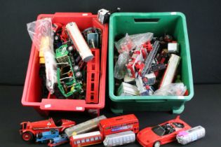 Large collection of diecast & plastic models to include Burago, Chad Valley etc, condition varies (