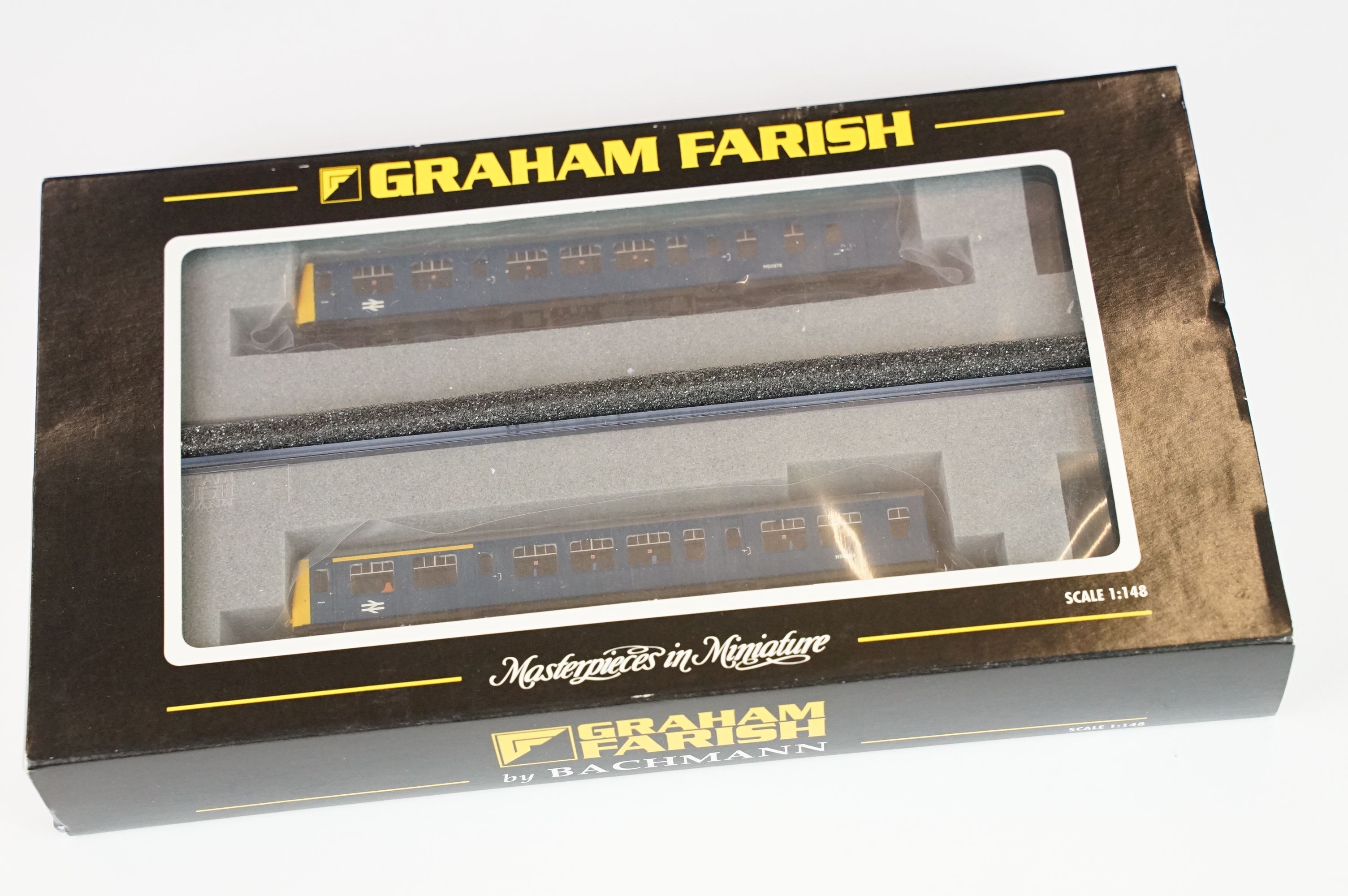 Two cased Graham Farish by Bachmann N gauge DMU sets to include 371-876 Class 108BR blue (2 Car) and - Image 4 of 6