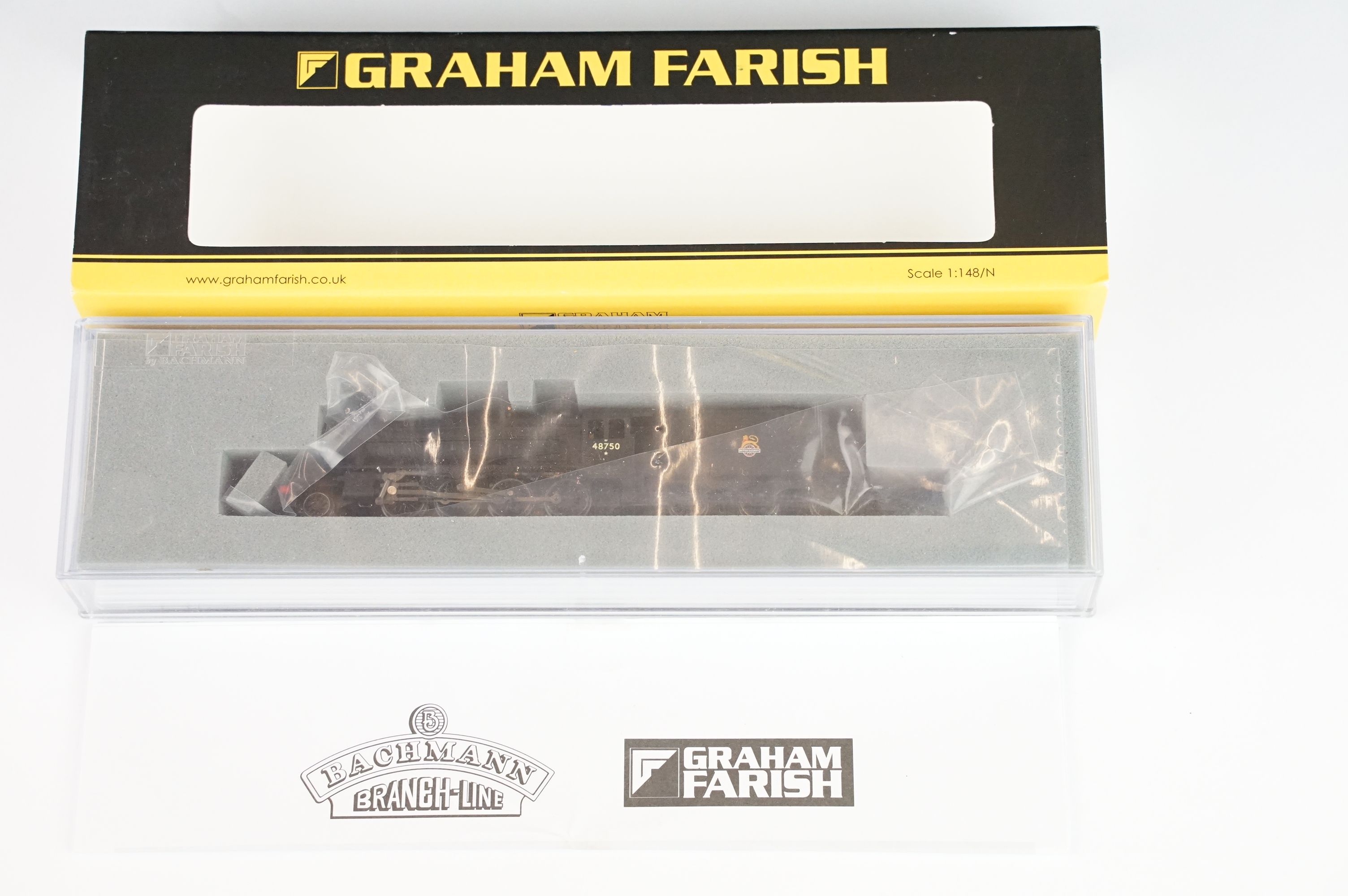 Three cased Graham Farish by Bachmann N gauge locomotives to include 372-135 Black 5 5020 LMS - Bild 4 aus 8