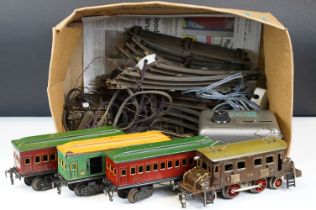 Collection of Fandor (Germany) O gauge model railway to include 1028 6 V locomotive, 3 x coaches,