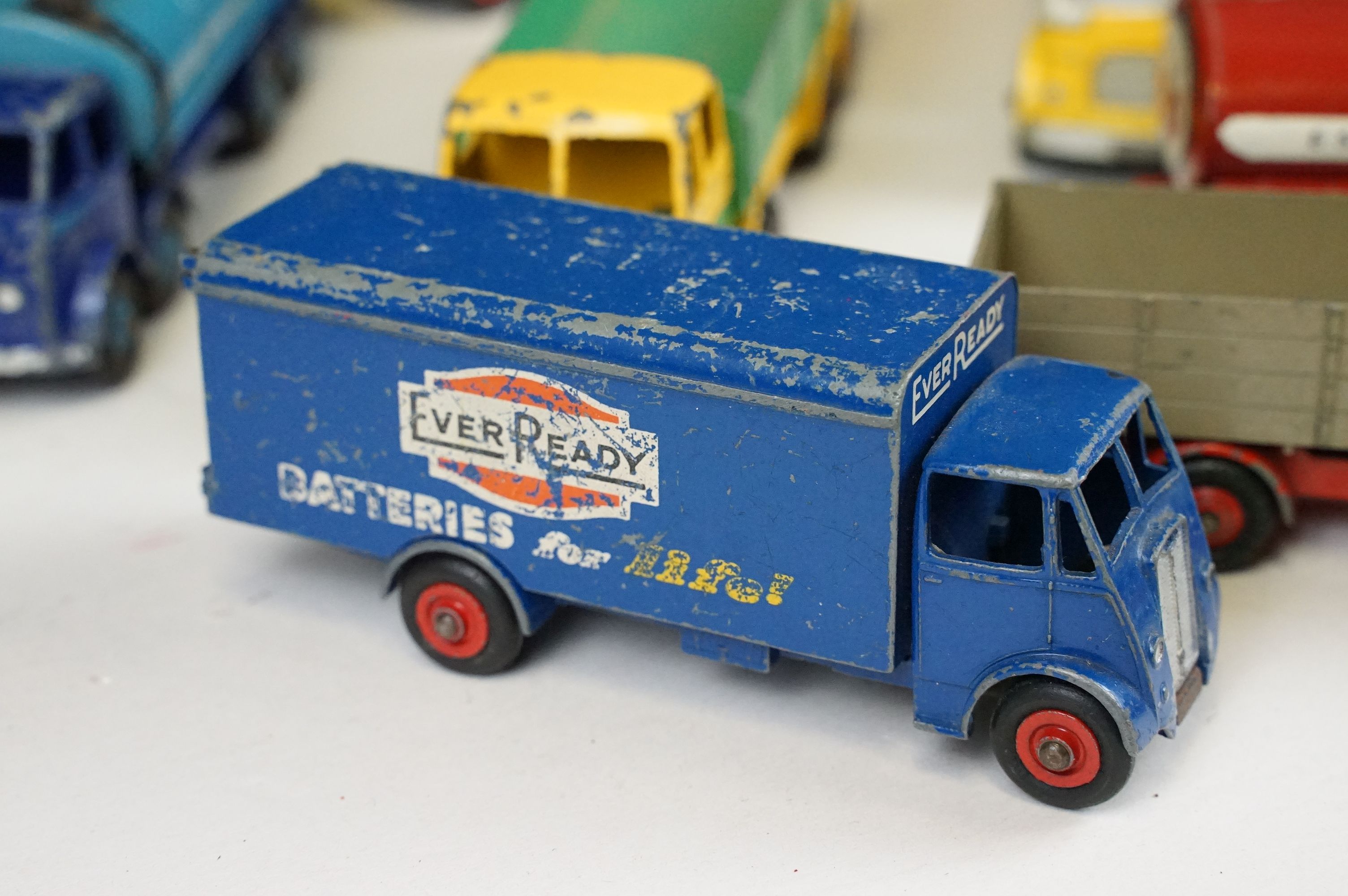 12 Mid 20th C Dinky diecast models to include Foden Fuel Tanker in Two-Tone light blue and dark blue - Image 2 of 9