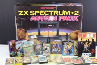 Retro Gaming - Boxed Sinclair ZX Spectrum +2 Action Pack, near complete with computer, power supply,