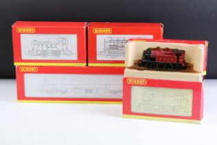 Five boxed Hornby OO gauge locomotives to include R2524 GWR Diesel Railcar No 29, R2188 BR 0-4-0