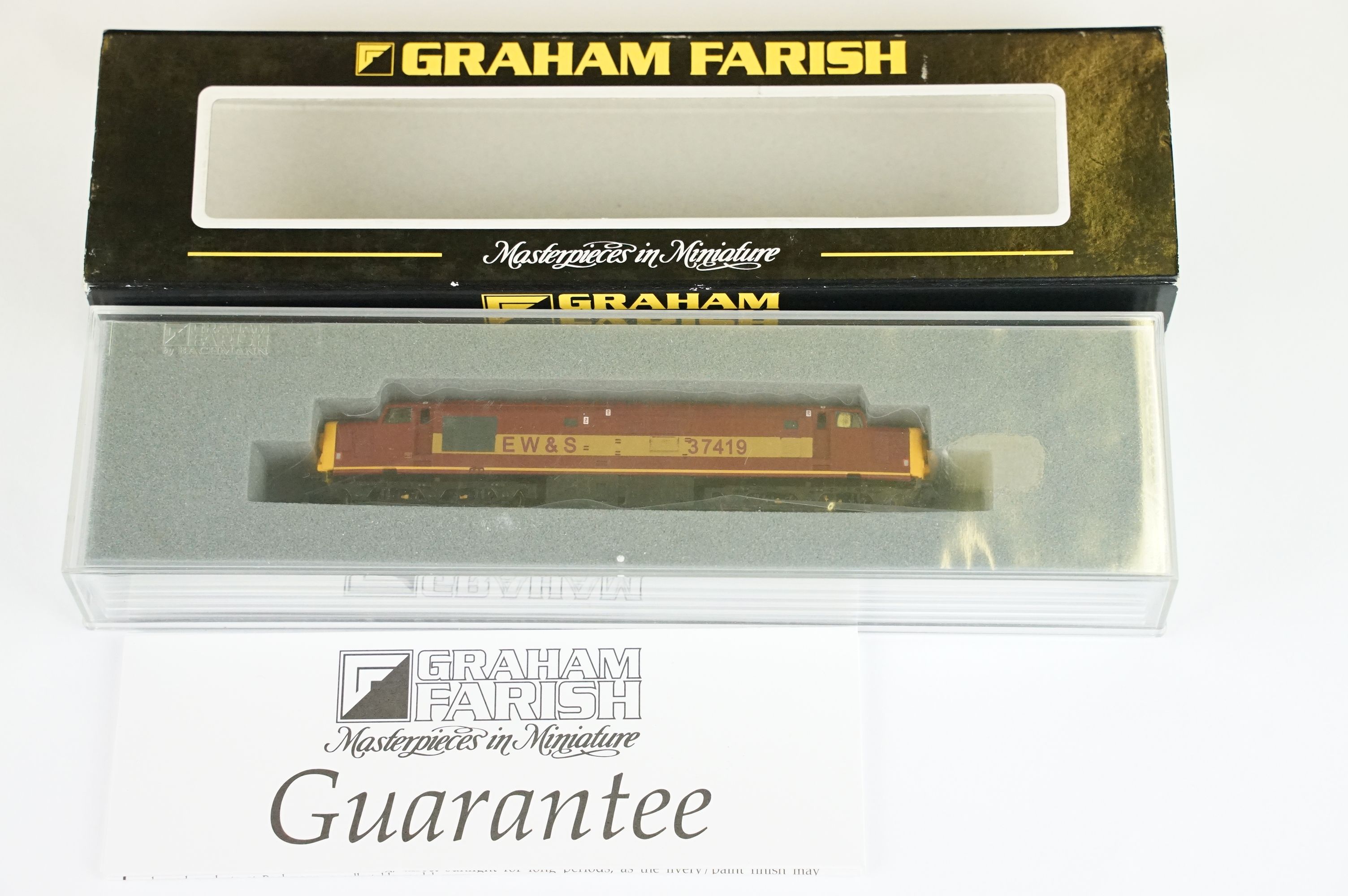 Three cased Graham Farish by Bachmann N gauge locomotives to include 371153 Class 37/4 37419 EWS, - Image 2 of 8