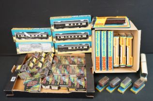 48 Boxed Graham Farish OO gauge items of rolling stock to include coaches, wagons and vans
