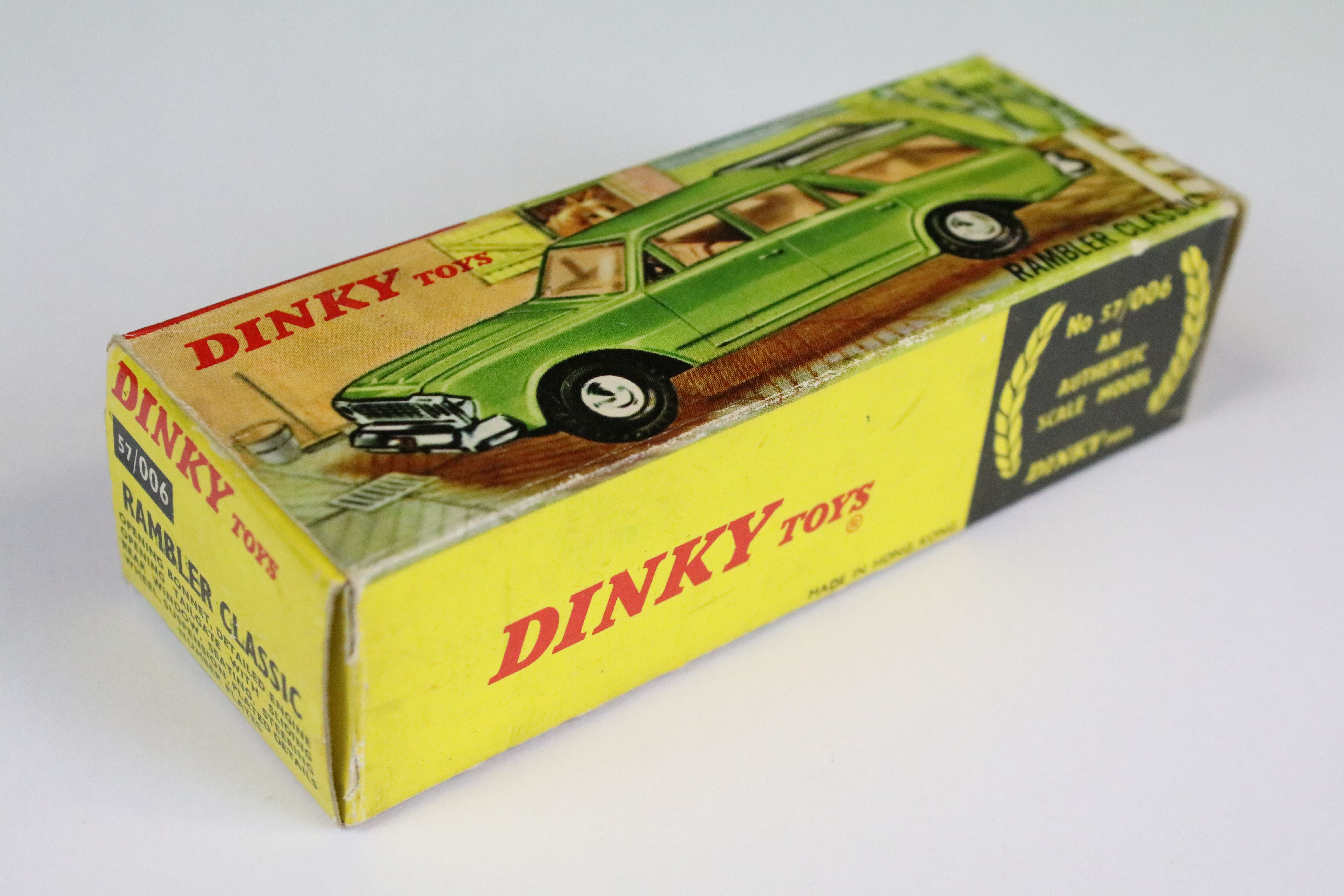 Boxed Hong Kong Dinky 57/006 Rambler Classic diecast model in pale green with silver roof and - Image 5 of 5
