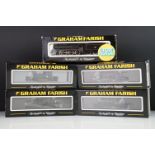 Five cased Graham Farish by Bachmann N gauge locomotives to include 371-905 57XX Pannier Tank 7713