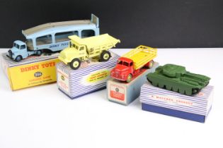Four boxed Dinky diecast models to include 582 Pullmore Car Transporter with 994 Loading Ramp, 531