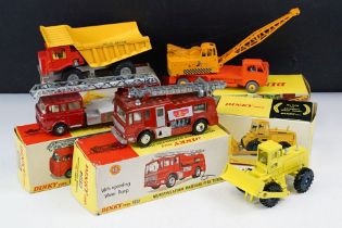 Five boxed Dinky diecast models to include 972 20-Tonn ‘Cole’s’ Lorry-Mounted Crane in orange with