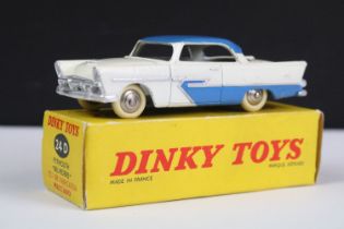 Boxed French Dinky 24D Plymouth 'Belvedere' diecast model in scarce colourway with white body,