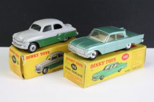 Two boxed Dinky diecast models to include 148 Ford Fairlane in metallic light green and 164 Vauxhall