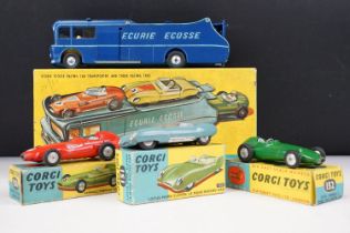 Boxed Corgi Major Gift Set No. 16 Ecurie Ecosse Racing Car Transporter And Three Racing Cars,