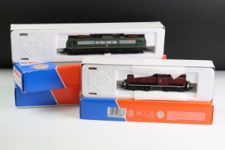 Three boxed Roco HO gauge locomotives to include 63639 DB 151 072-6, 63431 DR 132 577-8 & 43666 DB V