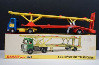 Boxed Dinky 974 AEC Hoyner Car Transporter diecast model, diecast ex, box fair with some marks and a