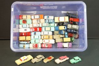 44 Mid 20th C play worn Dinky diecast models to include 180 Packard Clipper, 107 Sunbeam Alpine,