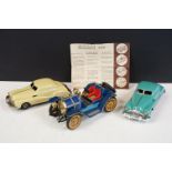Two Gama Patent 100 tinplate clockwork cars, models showing minor blemishes otherwise vg, no keys,
