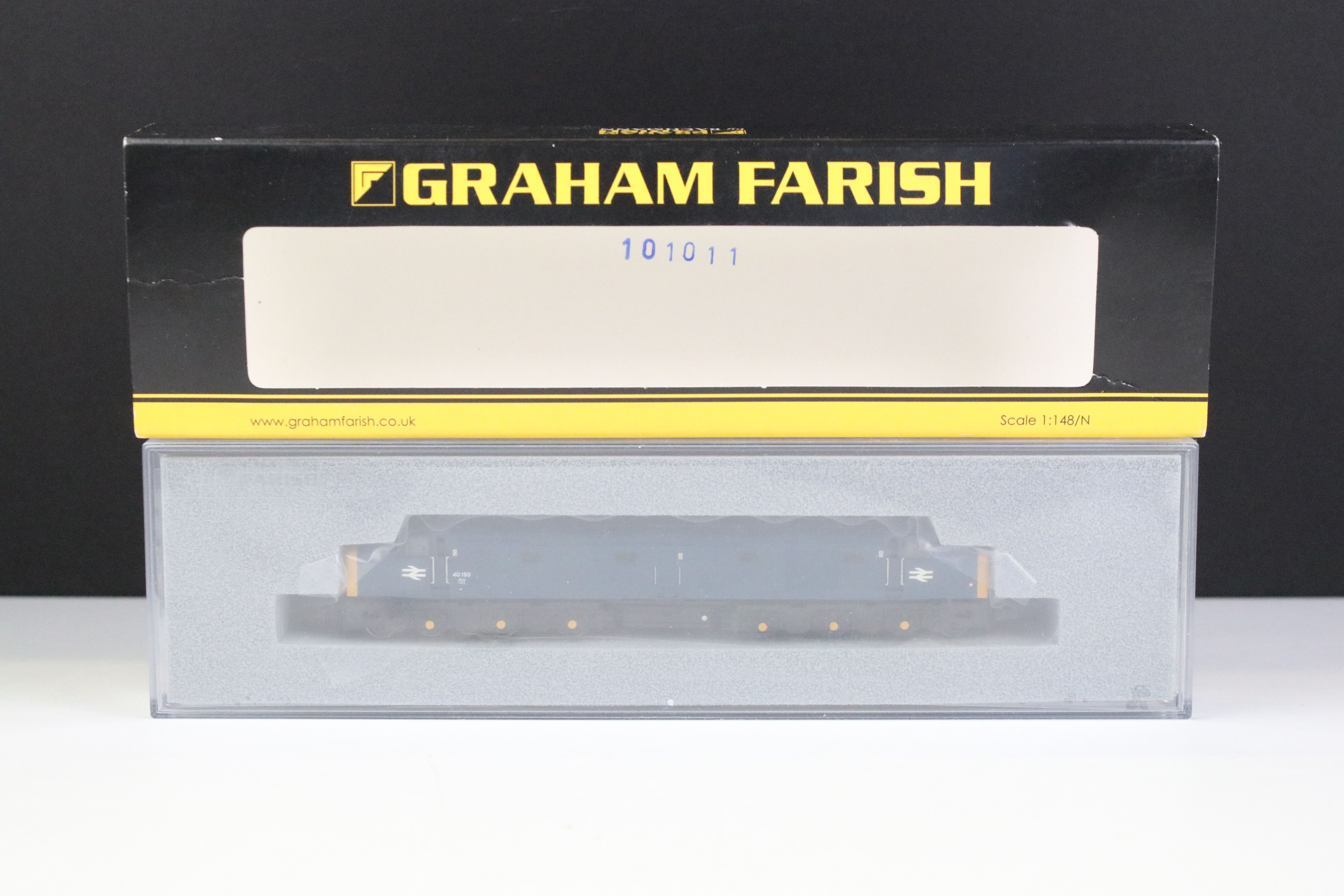 Three cased Graham Farish by Bachmann N gauge locomotives to include 371-178A Class 40 Diesel - Bild 4 aus 8